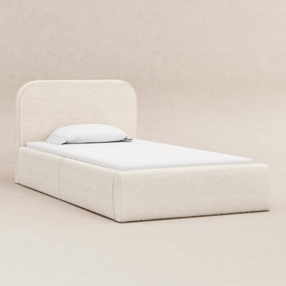 Babyletto Nara Twin Floor Bed - Performance Ivory Boucle