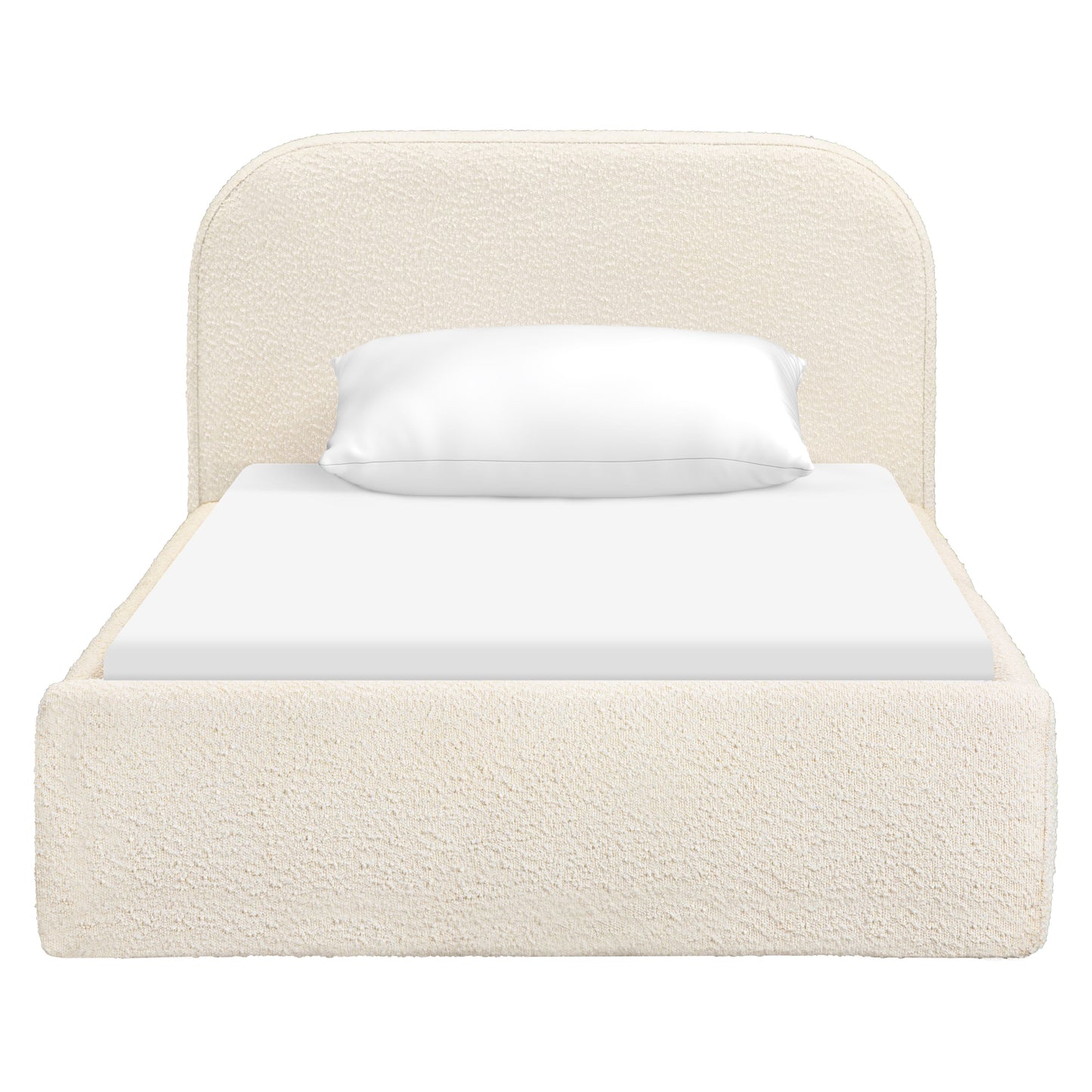 Babyletto Nara Twin Floor Bed - Performance Ivory Boucle