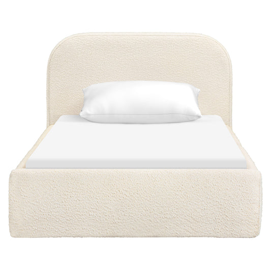 Babyletto Nara Twin Floor Bed - Performance Ivory Boucle