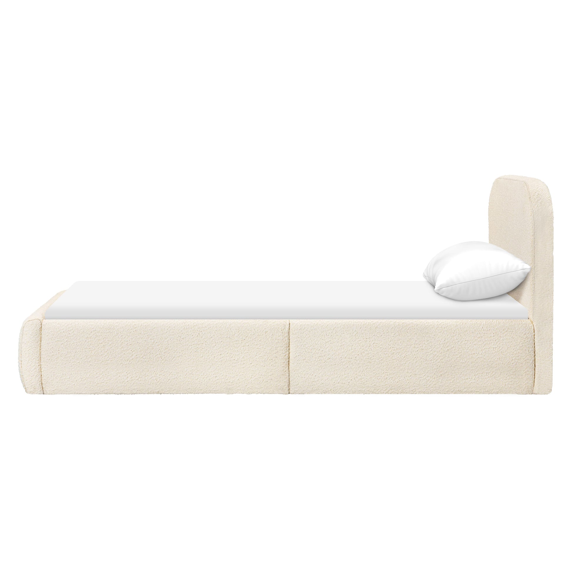Babyletto Nara Twin Floor Bed - Performance Ivory Boucle
