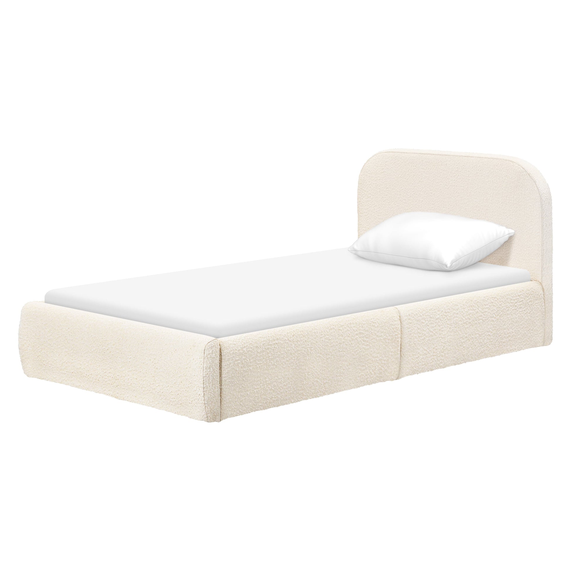 Babyletto Nara Twin Floor Bed - Performance Ivory Boucle