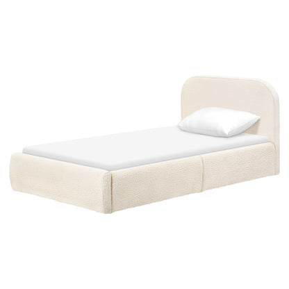 Babyletto Nara Twin Floor Bed - Performance Ivory Boucle