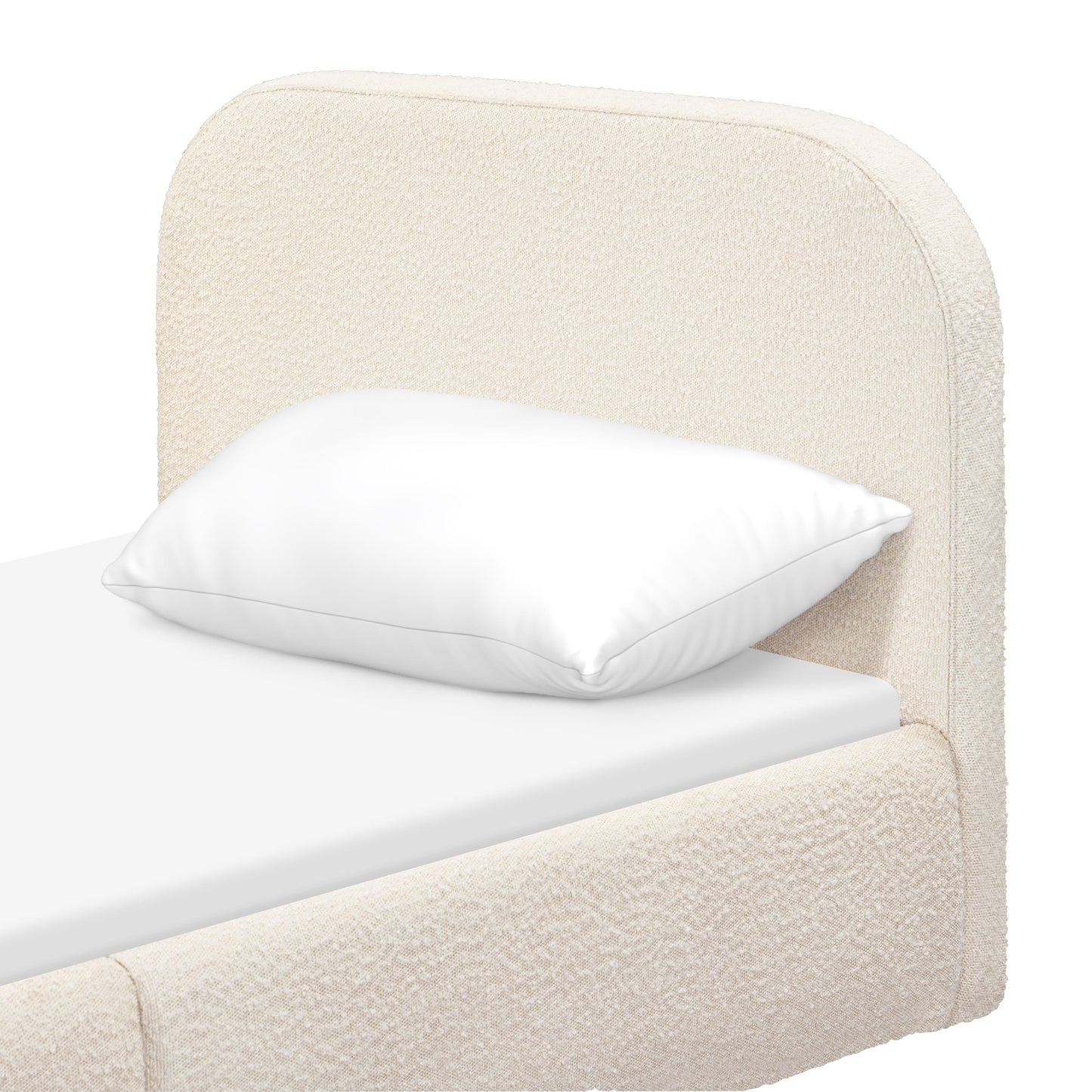 Babyletto Nara Twin Floor Bed - Performance Ivory Boucle