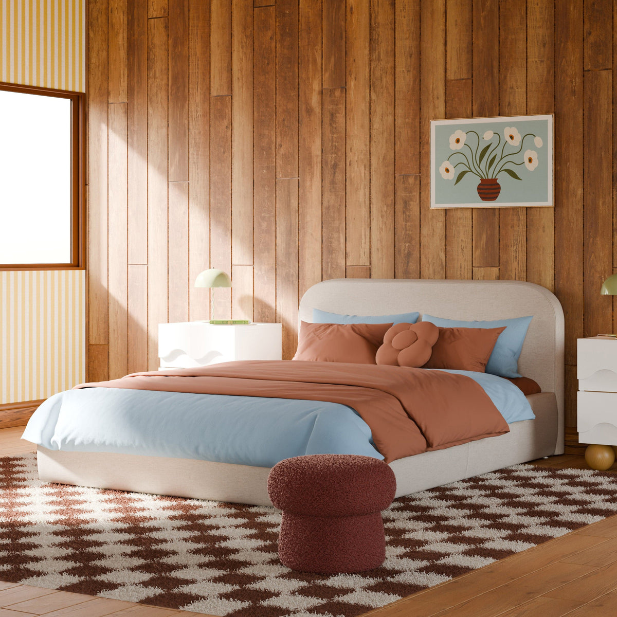 Babyletto Nara Full Floor Bed - Performance Beach Eco-Weave