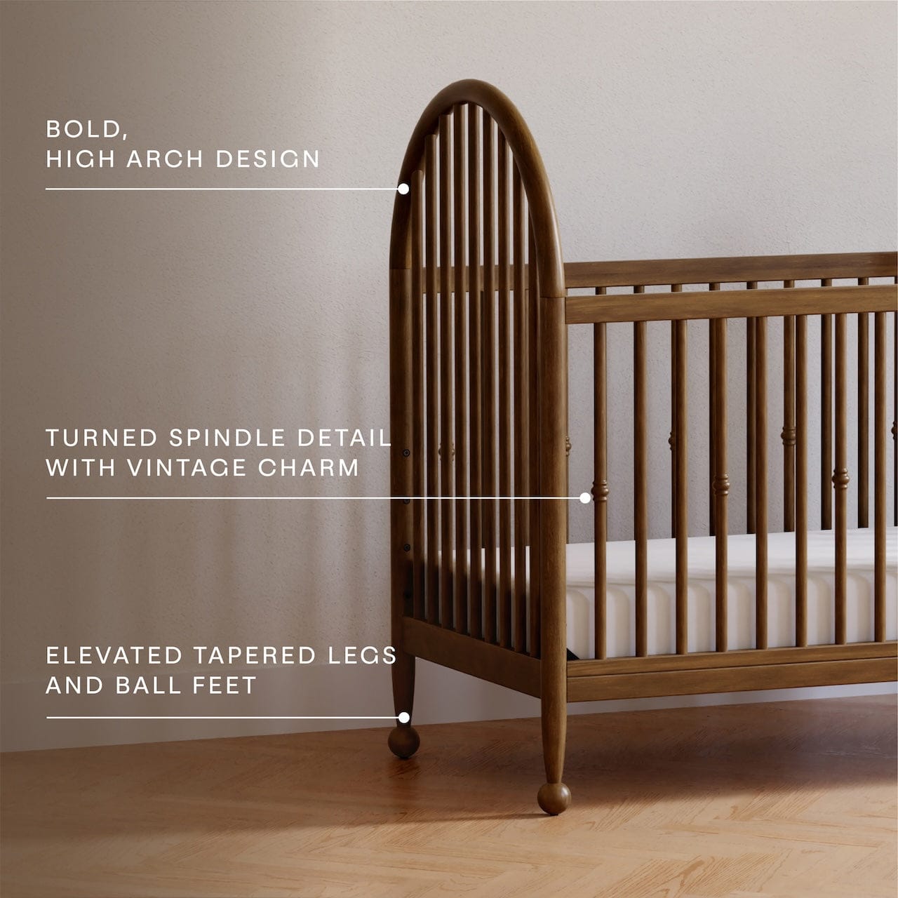 Namesake Alouette 3-in-1 Convertible Spindle Crib - Natural Walnut - M31401NL