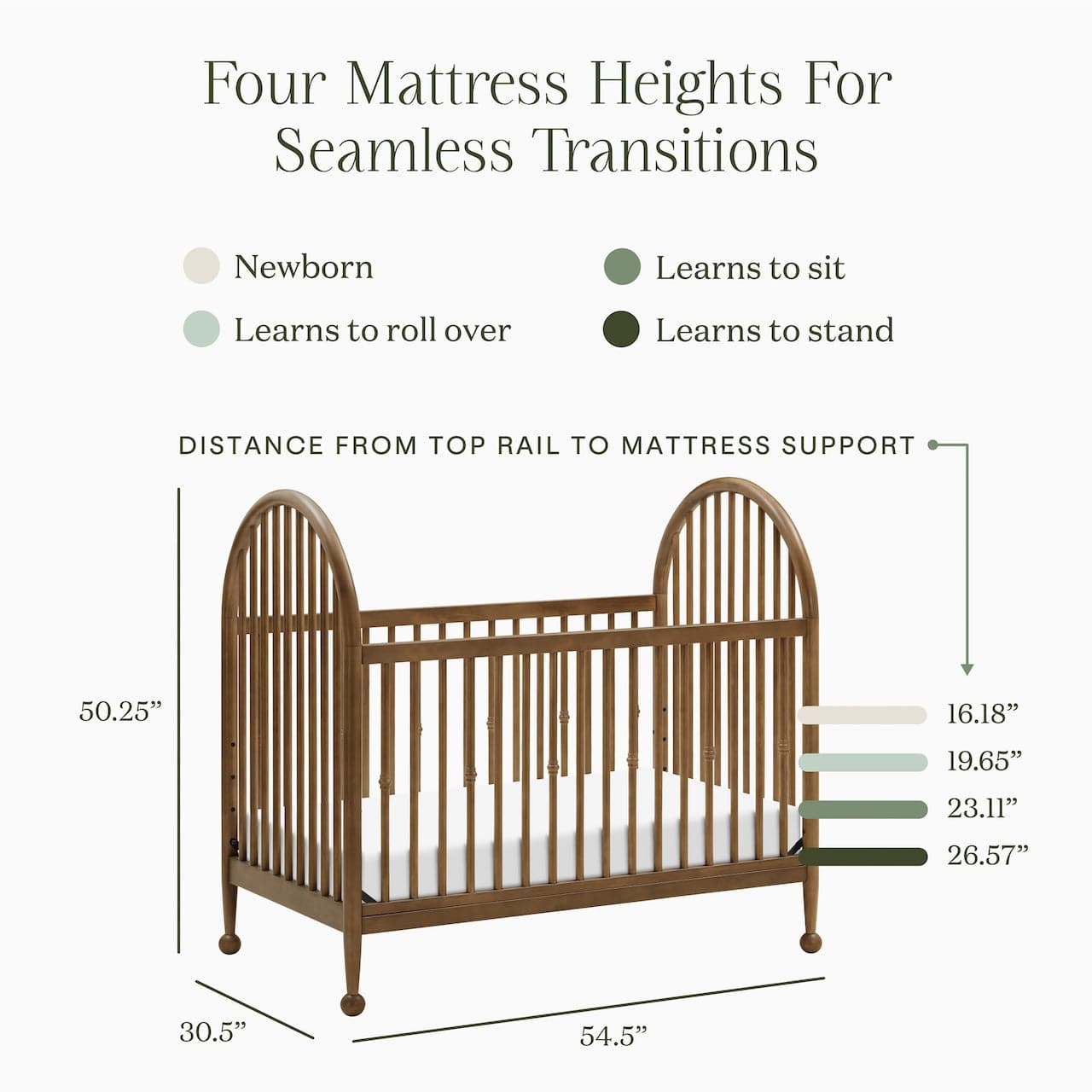 Namesake Alouette 3-in-1 Convertible Spindle Crib - Natural Walnut - M31401NL