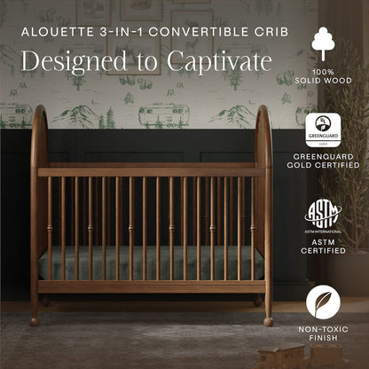 Namesake Alouette 3-in-1 Convertible Spindle Crib - Natural Walnut - M31401NL