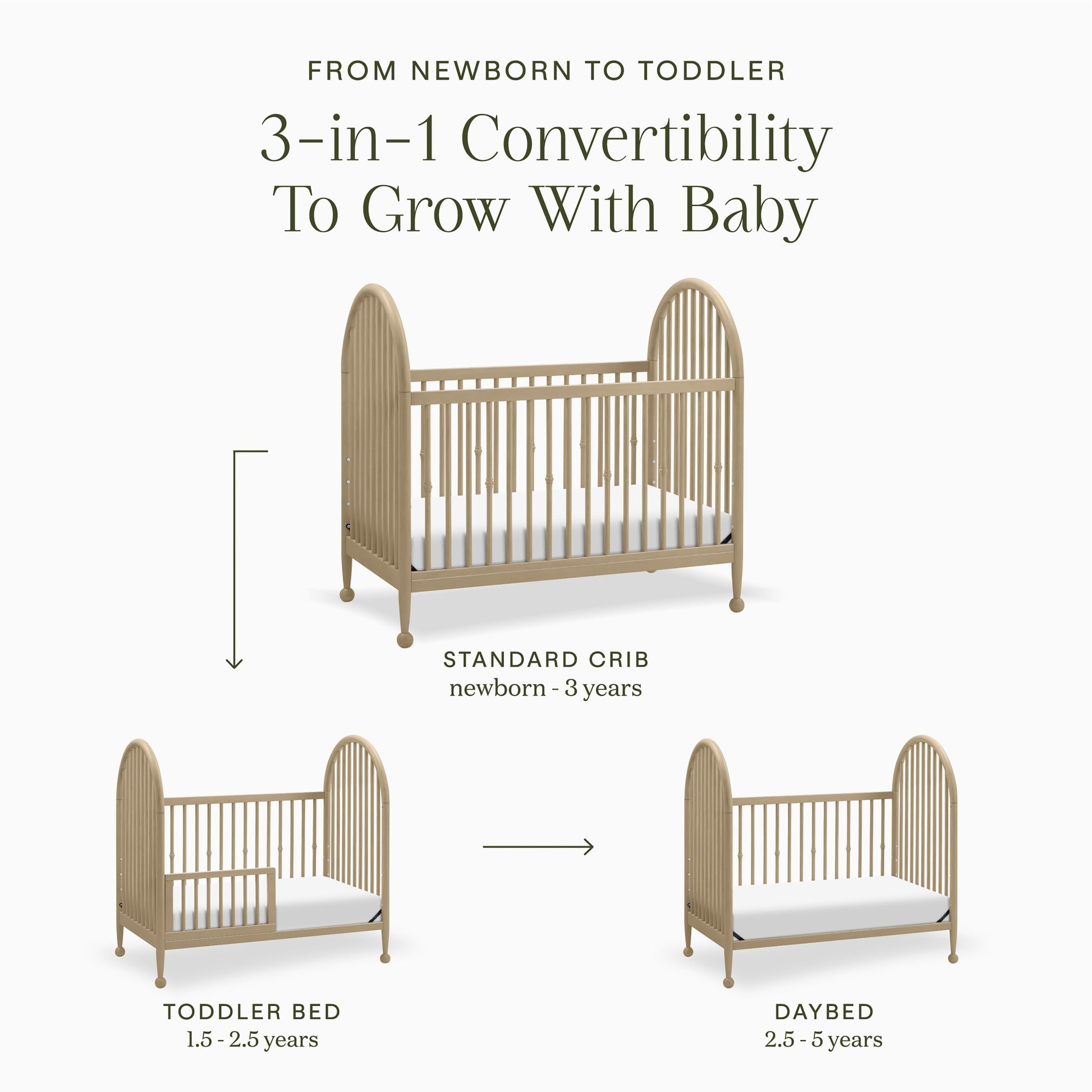 Namesake Alouette 3-in-1 Convertible Spindle Crib - Washed Pine