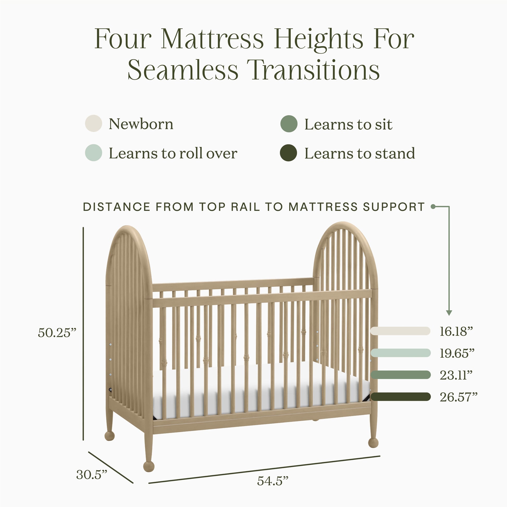 Namesake Alouette 3-in-1 Convertible Spindle Crib - Washed Pine