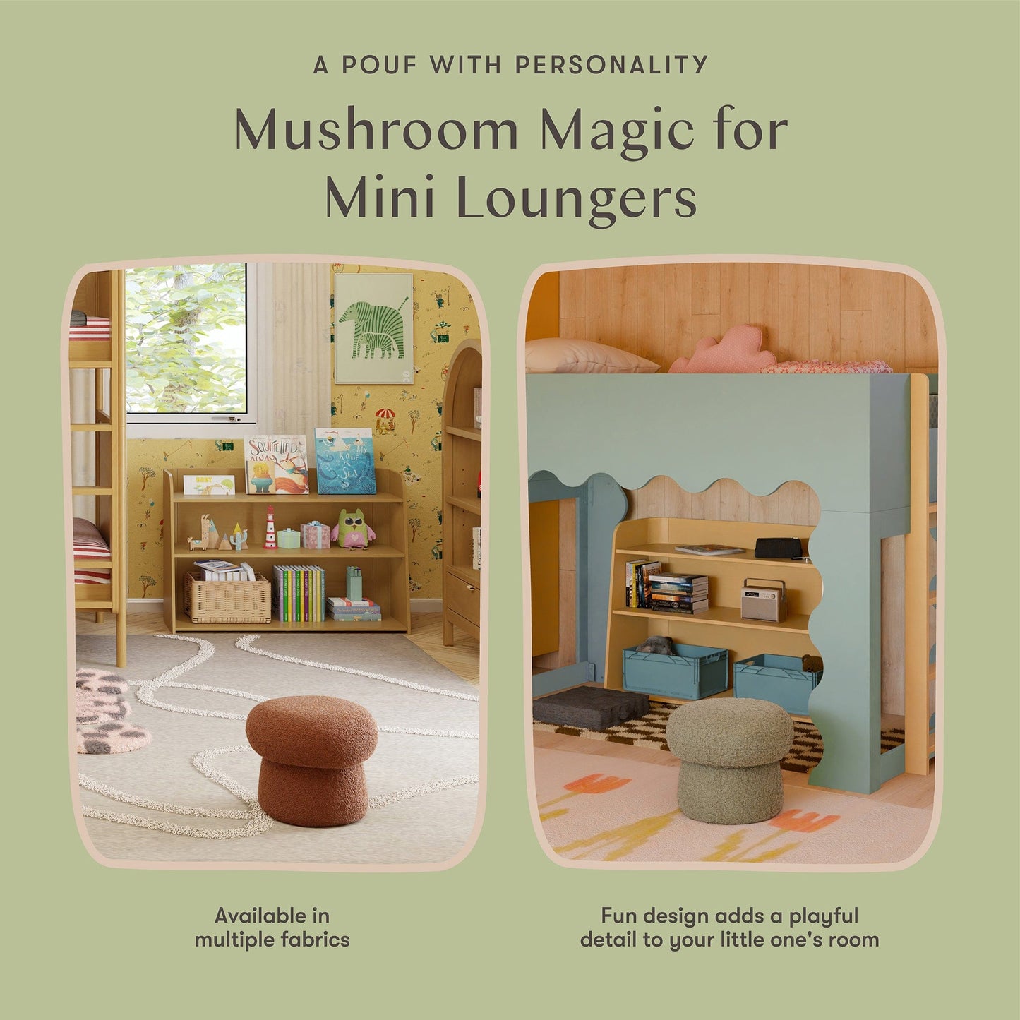 Babyletto Mini Mushroom Pouf - Latte Teddy Loop - M31585LT