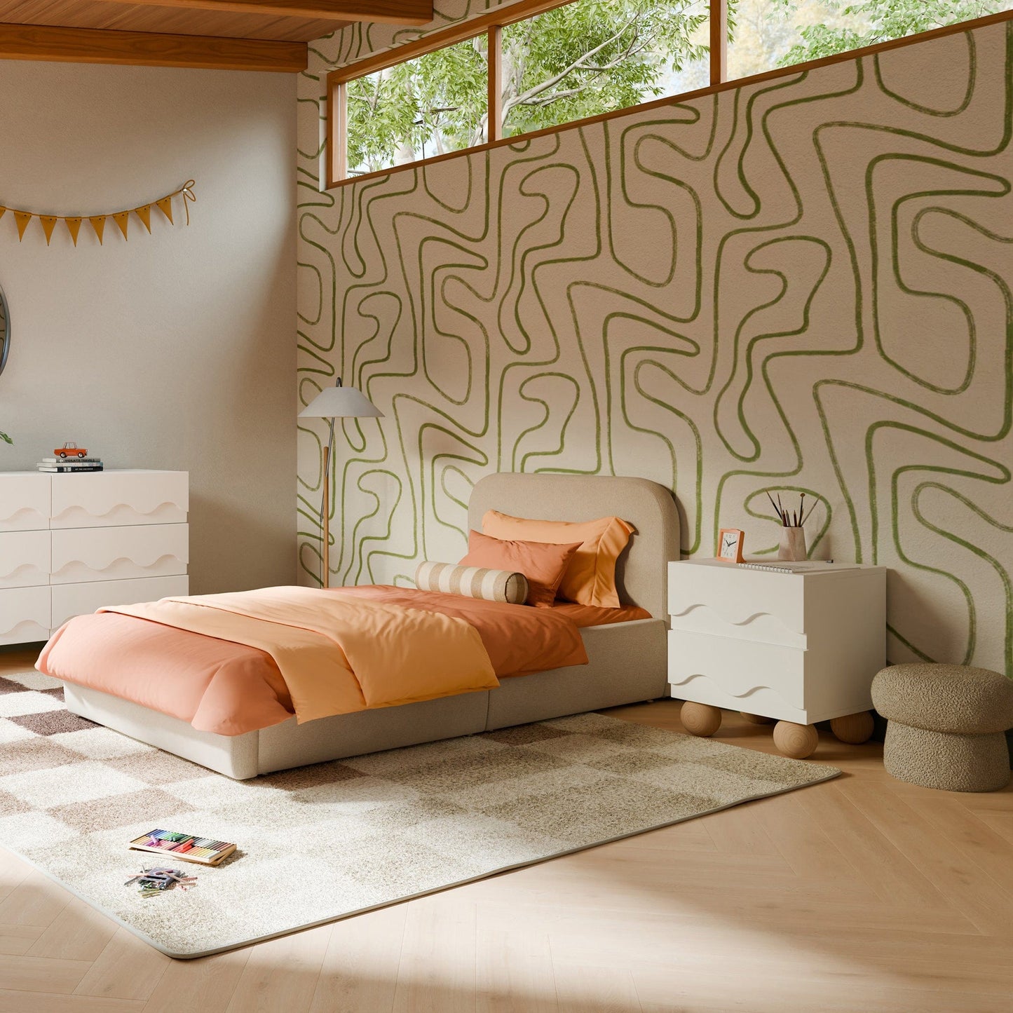 Babyletto Mini Mushroom Pouf - Latte Teddy Loop - M31585LT