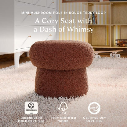 Babyletto Mini Mushroom Pouf - Rouge Teddy Loop - M31585RT