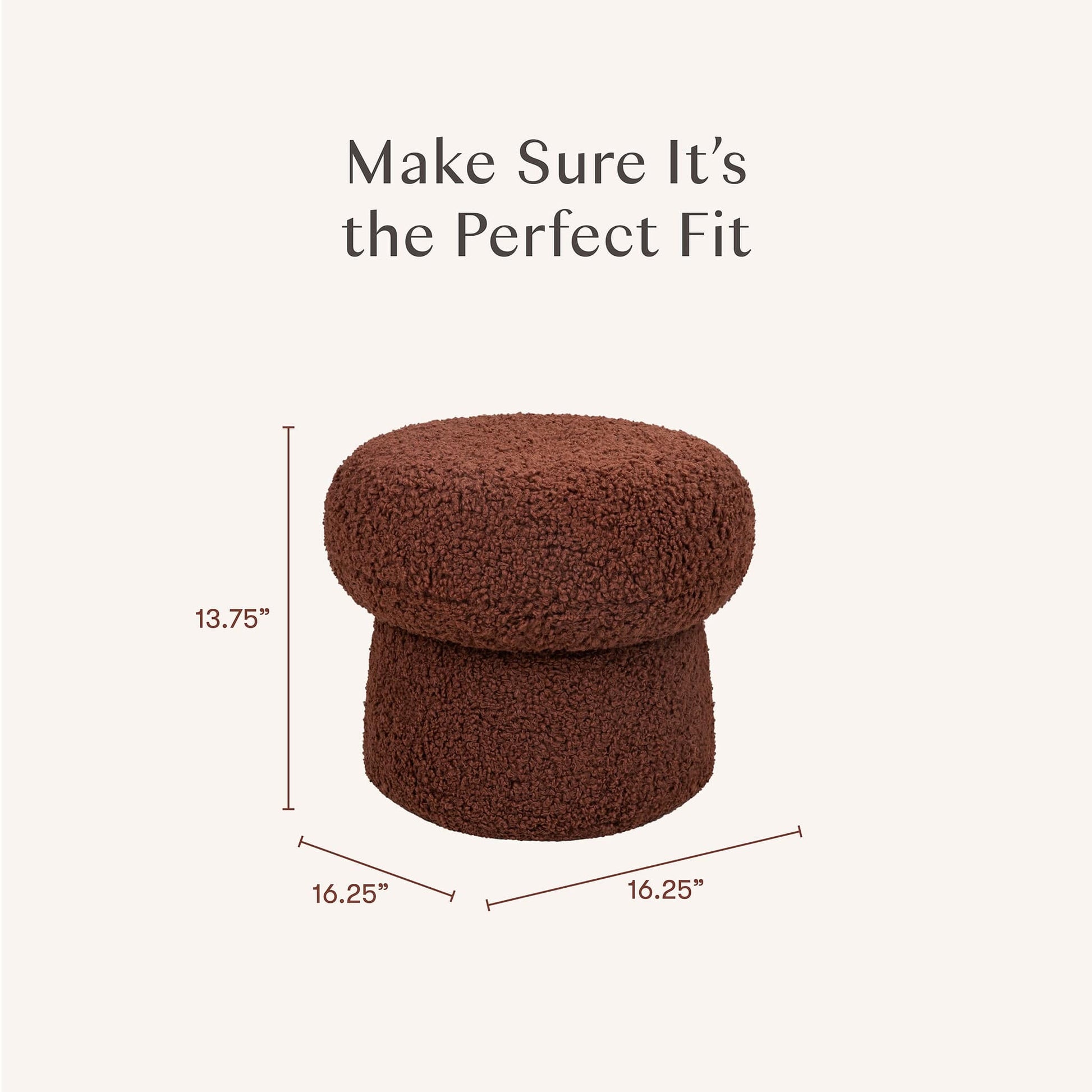 Babyletto Mini Mushroom Pouf - Rouge Teddy Loop - M31585RT