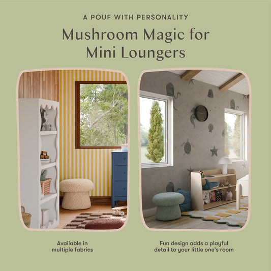 Babyletto Mushroom Pouf - Sage Teddy Loop - M31685ST