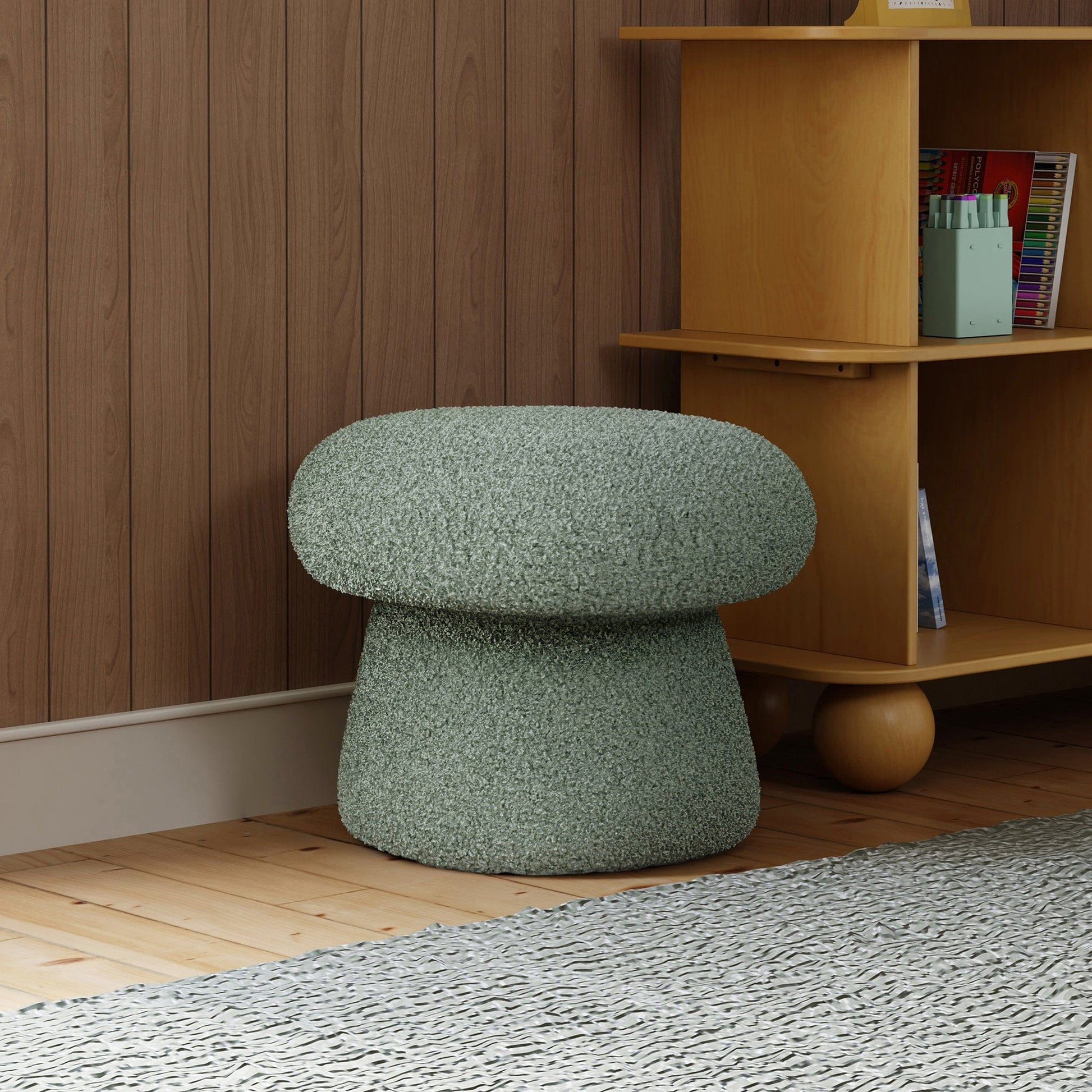 Babyletto Mushroom Pouf - Sage Teddy Loop - M31685ST