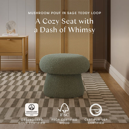 Babyletto Mushroom Pouf - Sage Teddy Loop - M31685ST