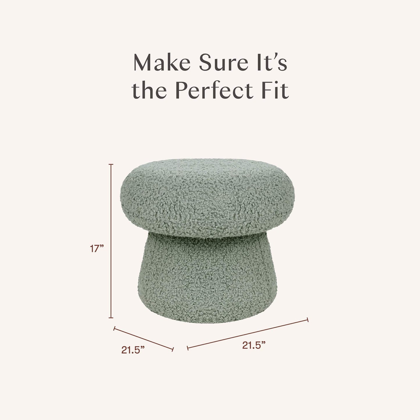 Babyletto Mushroom Pouf - Sage Teddy Loop - M31685ST