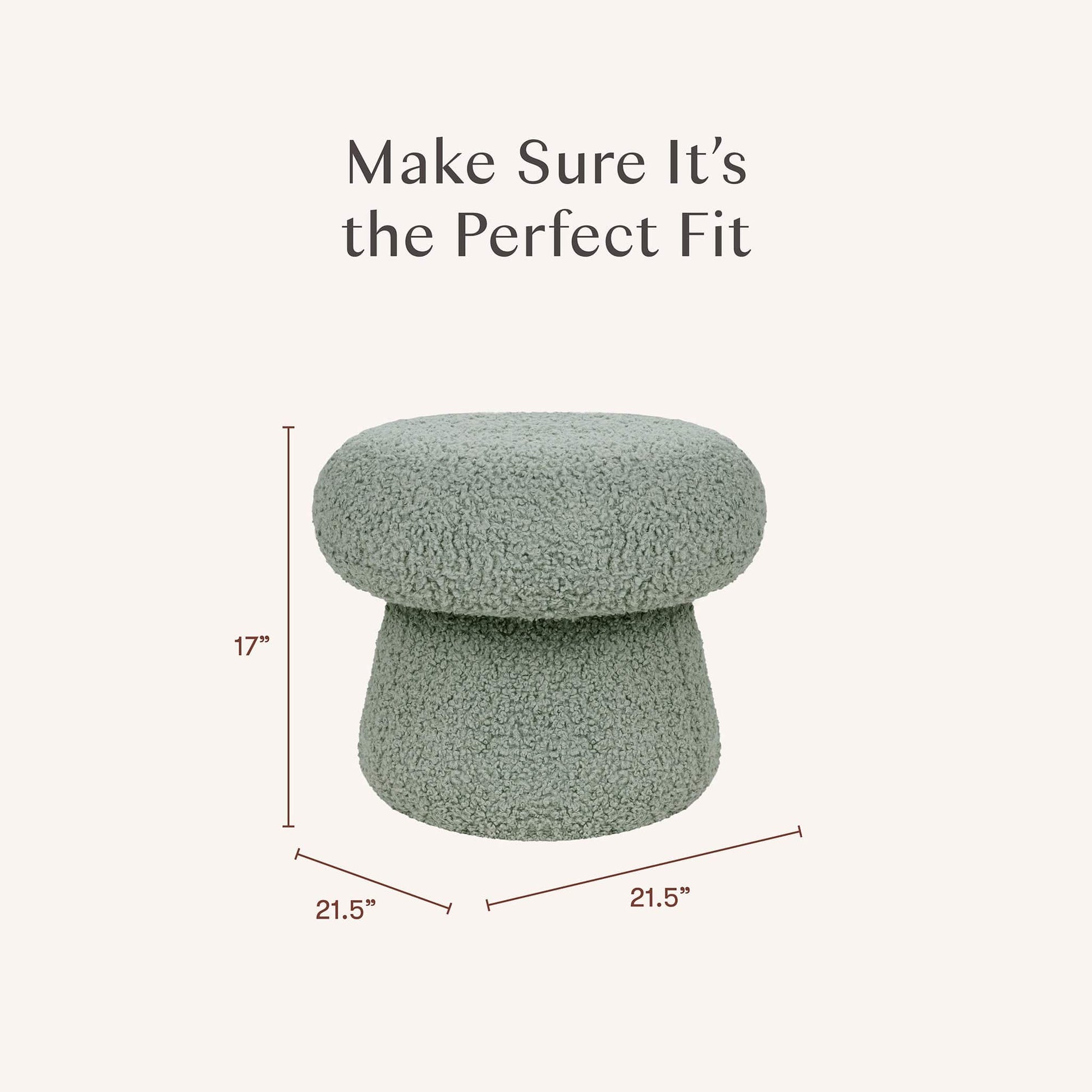 Babyletto Mushroom Pouf - Sage Teddy Loop - M31685ST