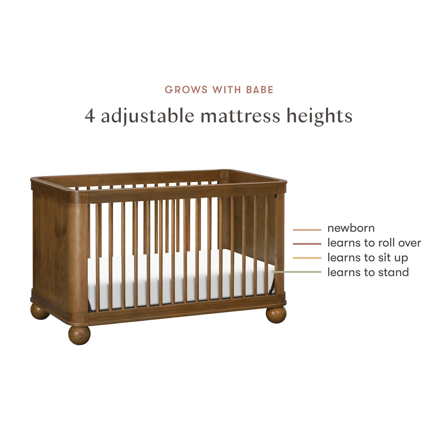 Babyletto Crosby 3-in-1 Convertible Crib - Natural Walnut - M31801NL
