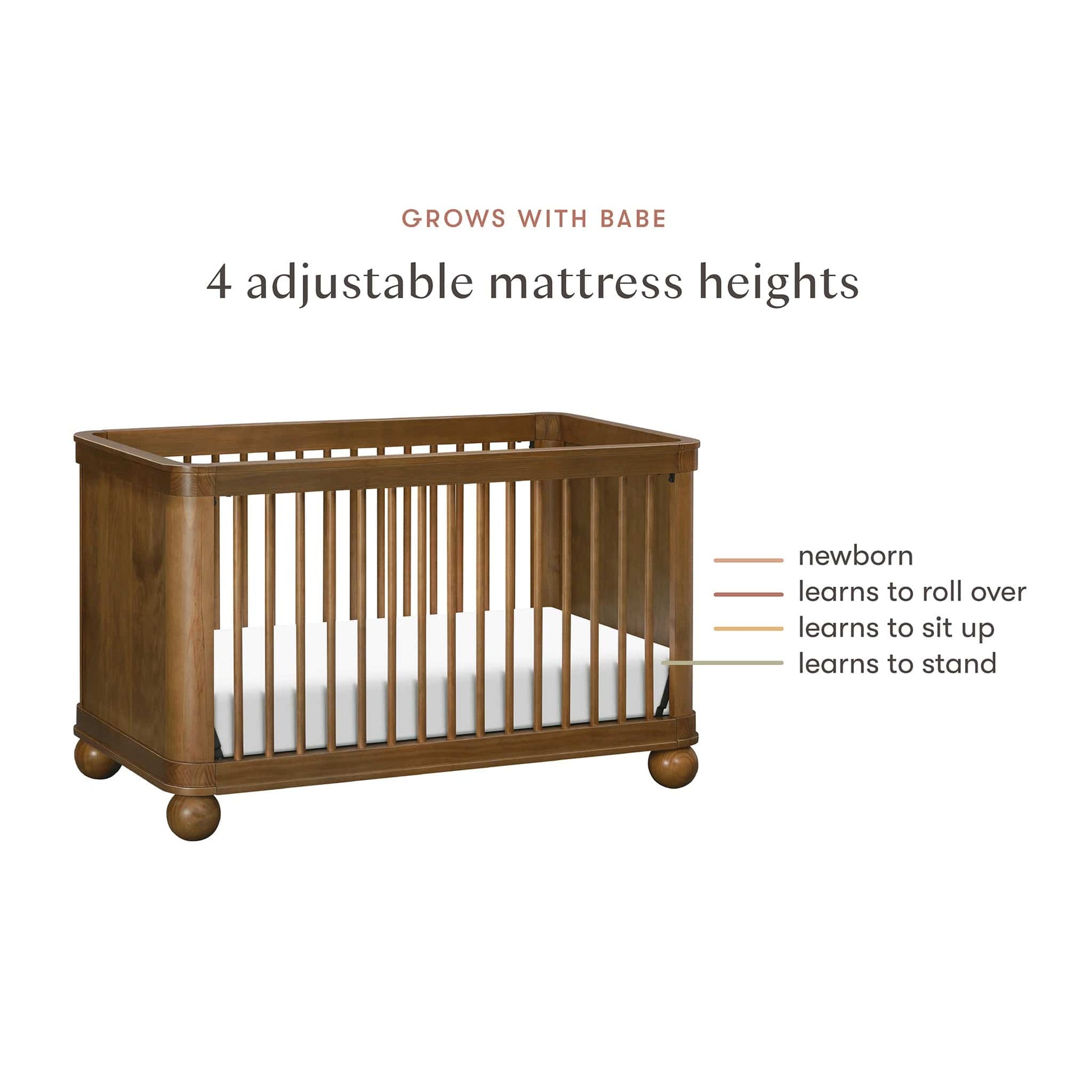 Babyletto Crosby 3-in-1 Convertible Crib - Natural Walnut - M31801NL