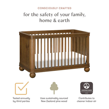 Babyletto Crosby 3-in-1 Convertible Crib - Natural Walnut - M31801NL