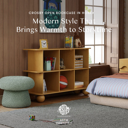 Babyletto Crosby Open Bookcase - Honey - M31811HY