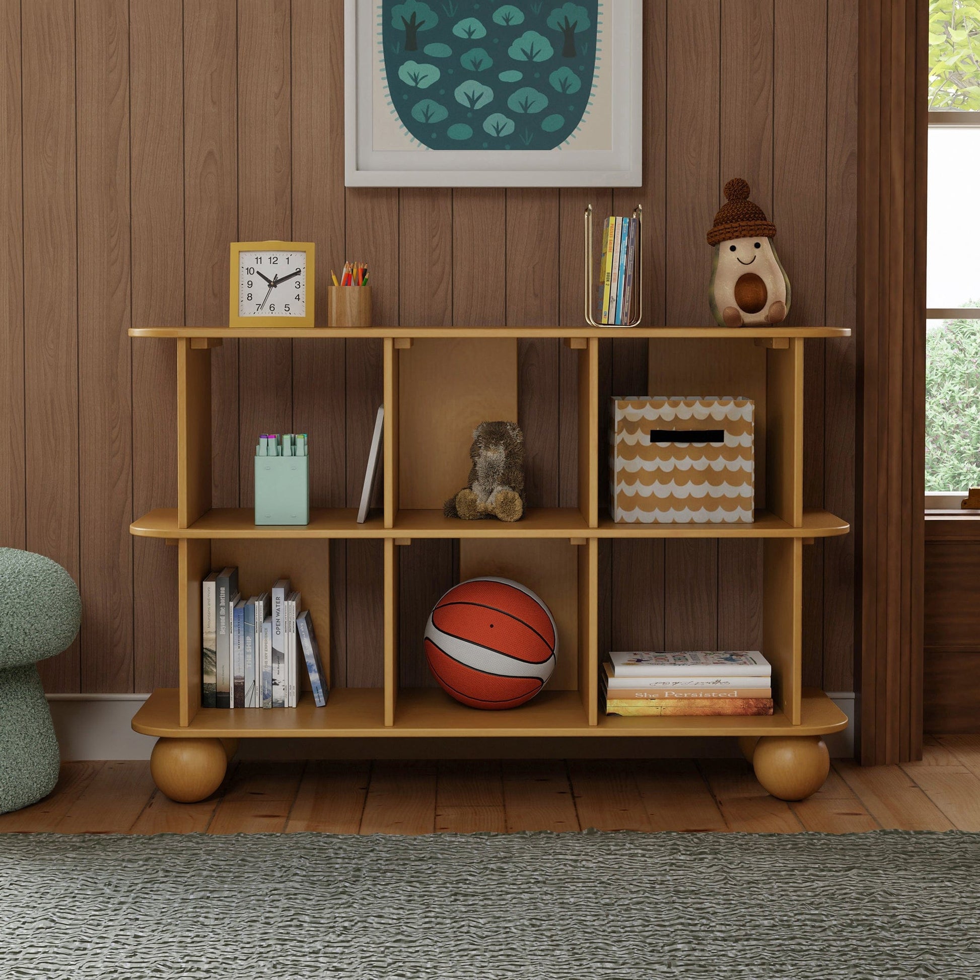 Babyletto Crosby Open Bookcase - Honey - M31811HY