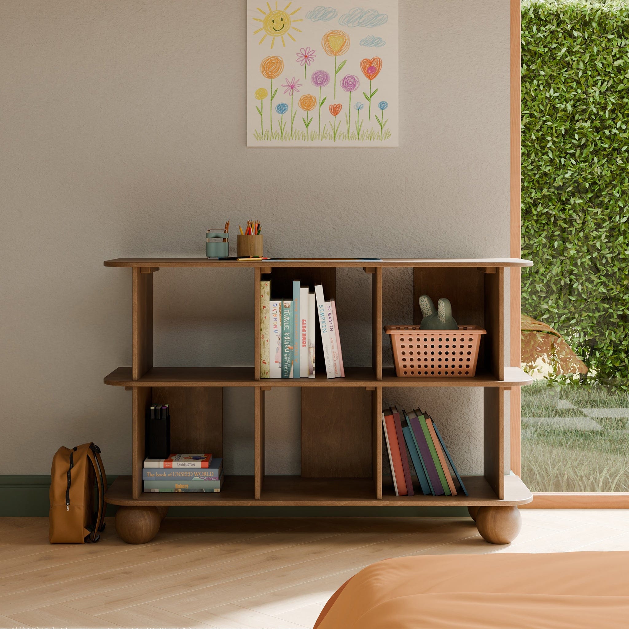 Babyletto Crosby Open Bookcase - Natural Walnut – Albee Baby