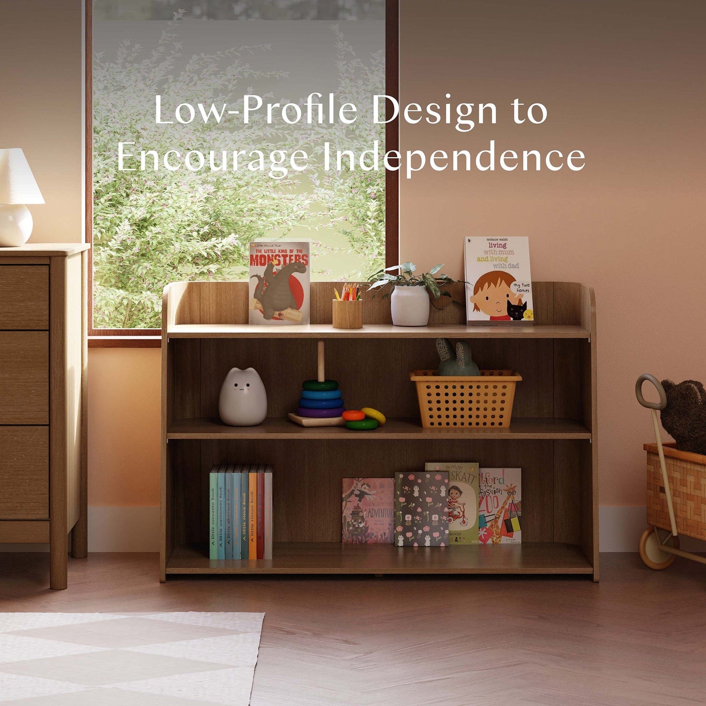 Babyletto Melo Montessori-Inspired Bookcase - Natural Walnut - M32211NL