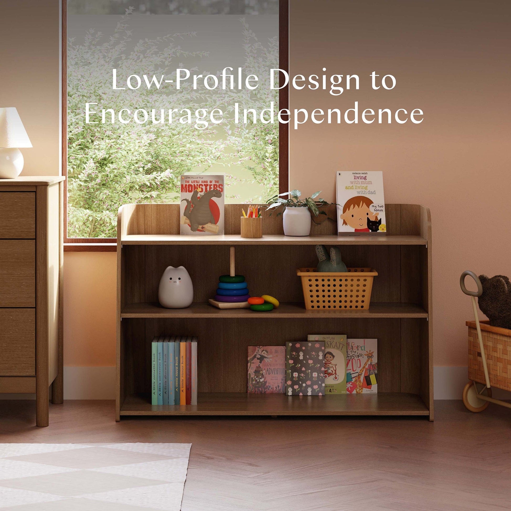 Babyletto Melo Montessori-Inspired Bookcase - Natural Walnut - M32211NL