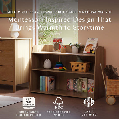 Babyletto Melo Montessori-Inspired Bookcase - Natural Walnut - M32211NL