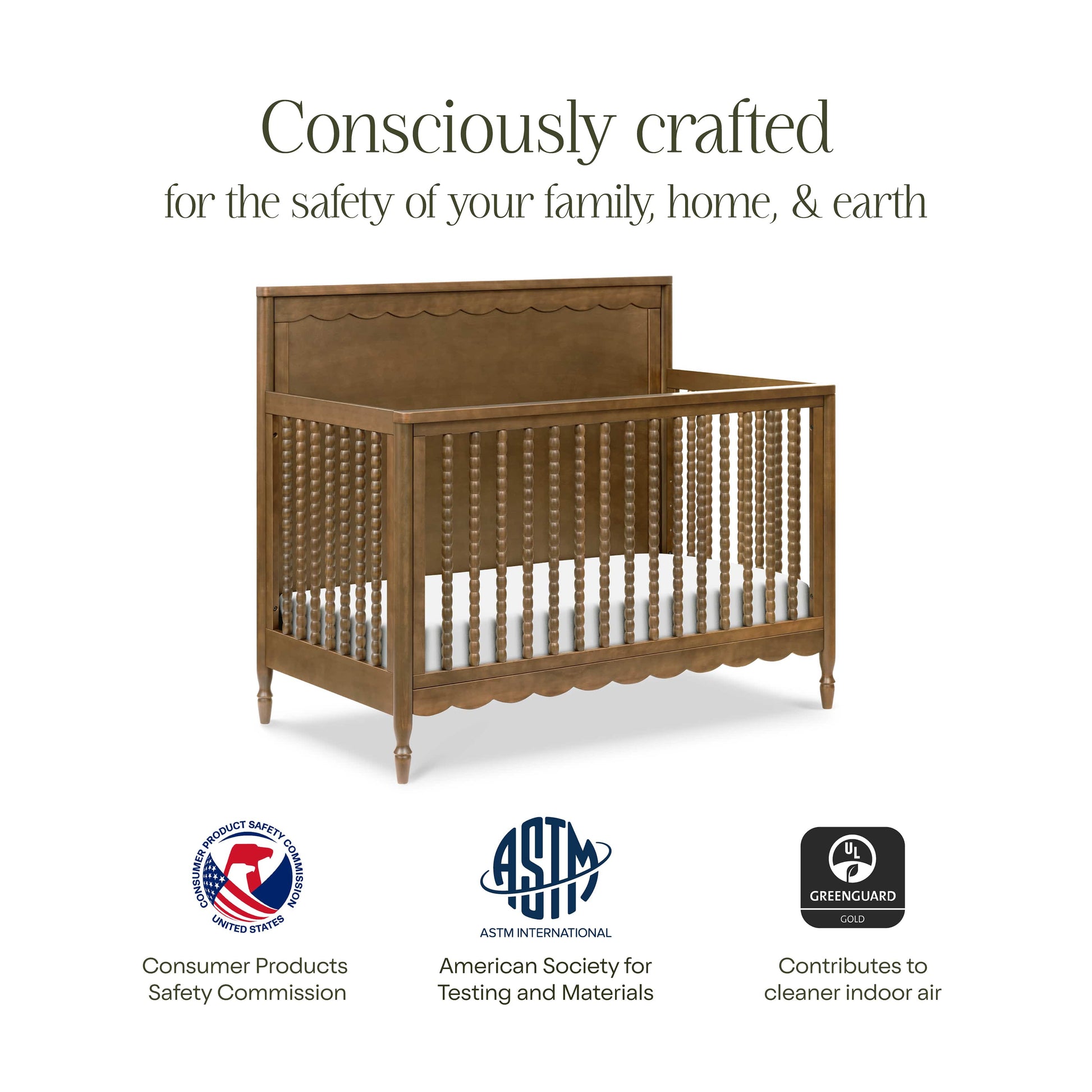 Namesake Ambrosia 4-in-1 Convertible Crib - Natural Walnut