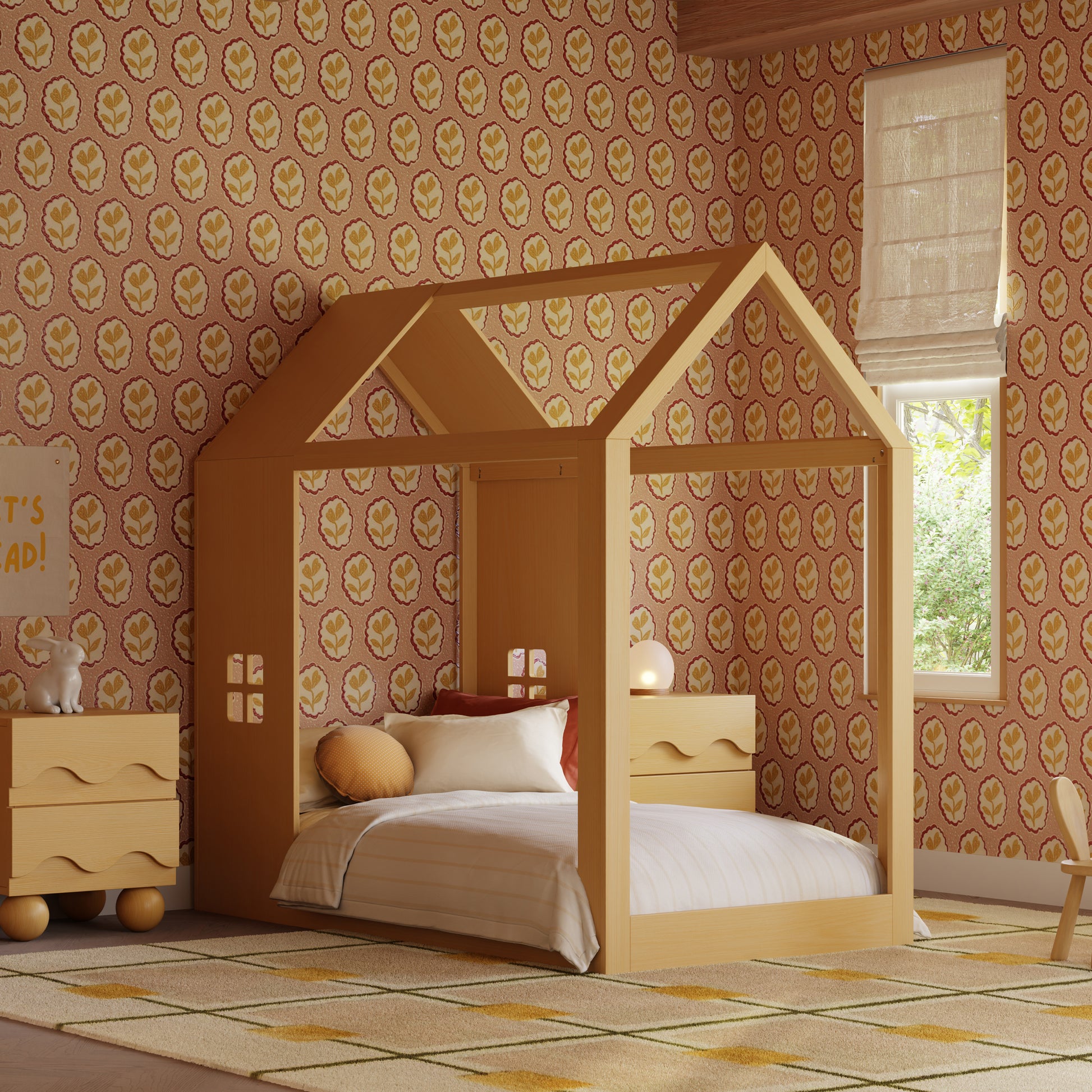 Babyletto Uchi Montessori-Inspired House Twin Bed - Honey
