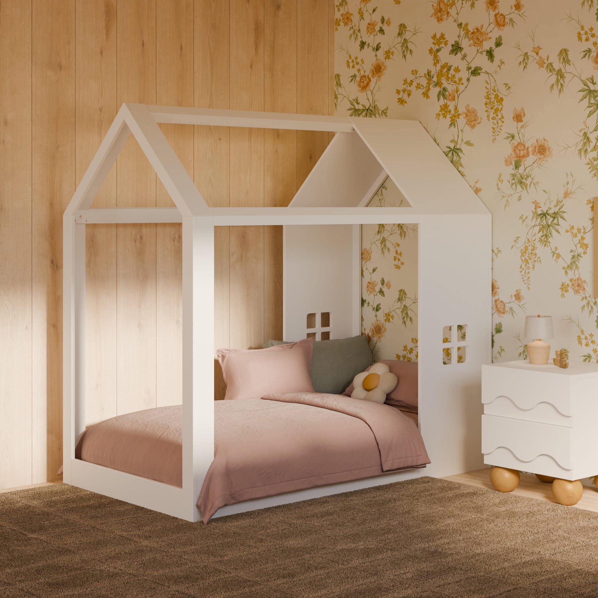 Babyletto Uchi Montessori-Inspired House Twin Bed - White
