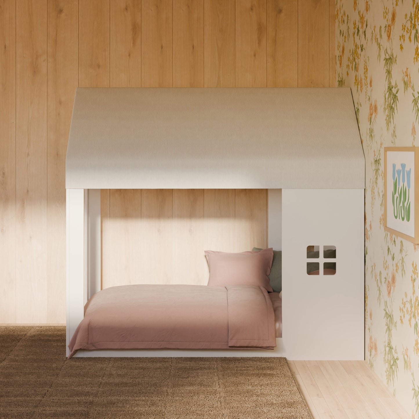 Babyletto Uchi Montessori-Inspired House Twin Bed - White