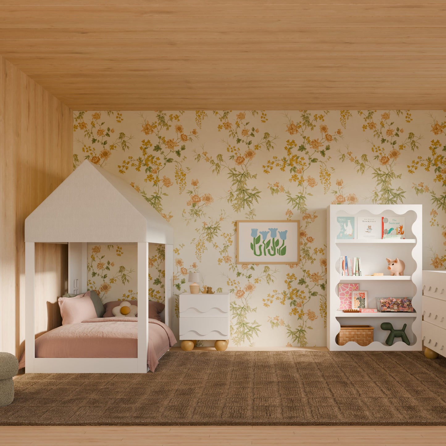 Babyletto Uchi Montessori-Inspired House Twin Bed - White