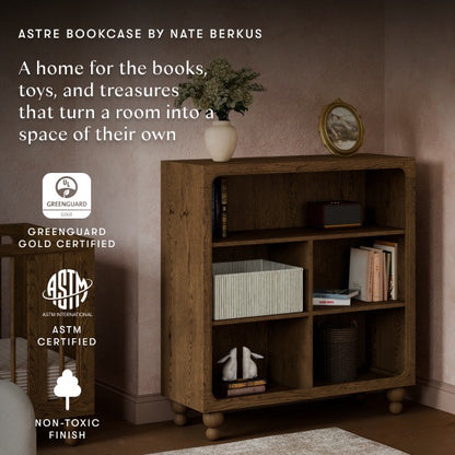 Babyletto Astre bookcase by Nate Berkus with Greenguard Gold and ASTM certifications