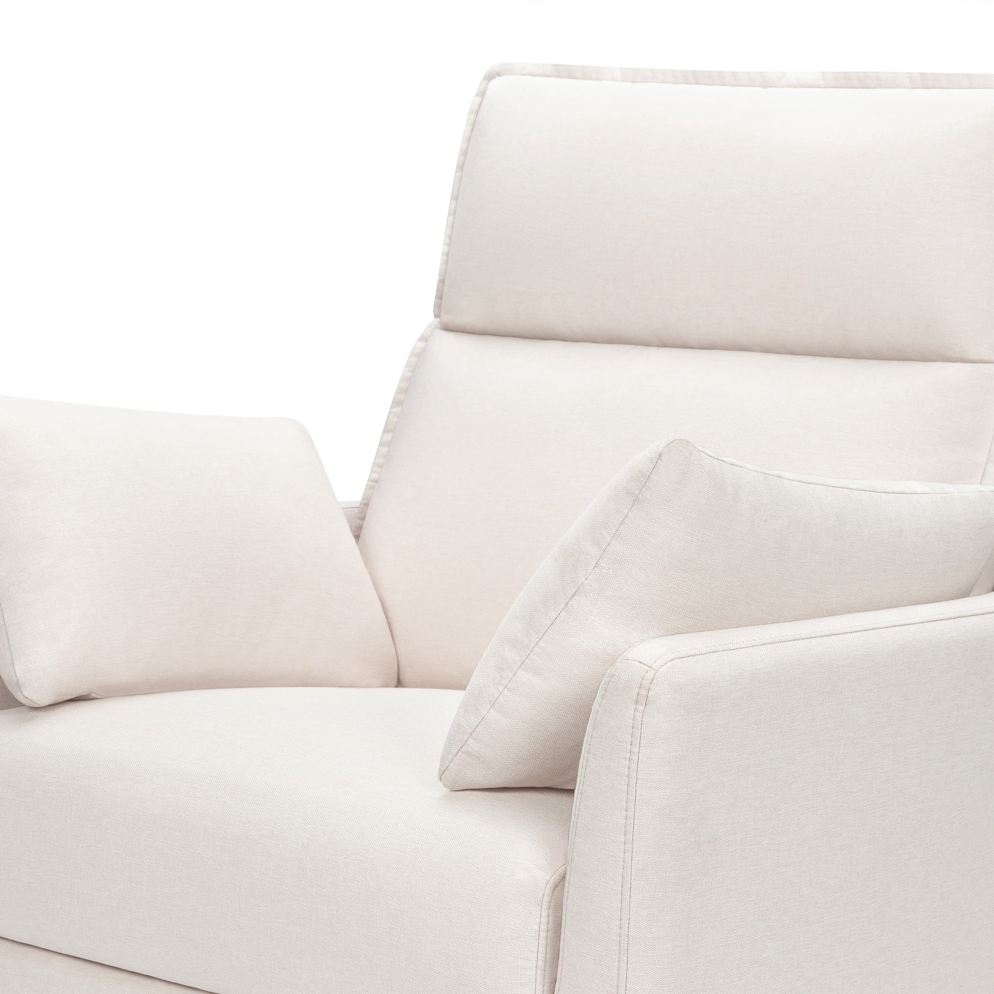 Babyletto Nori Extra Wide Electronic Recliner and Swivel Glider with USB port - Performance Cream Eco-Weave