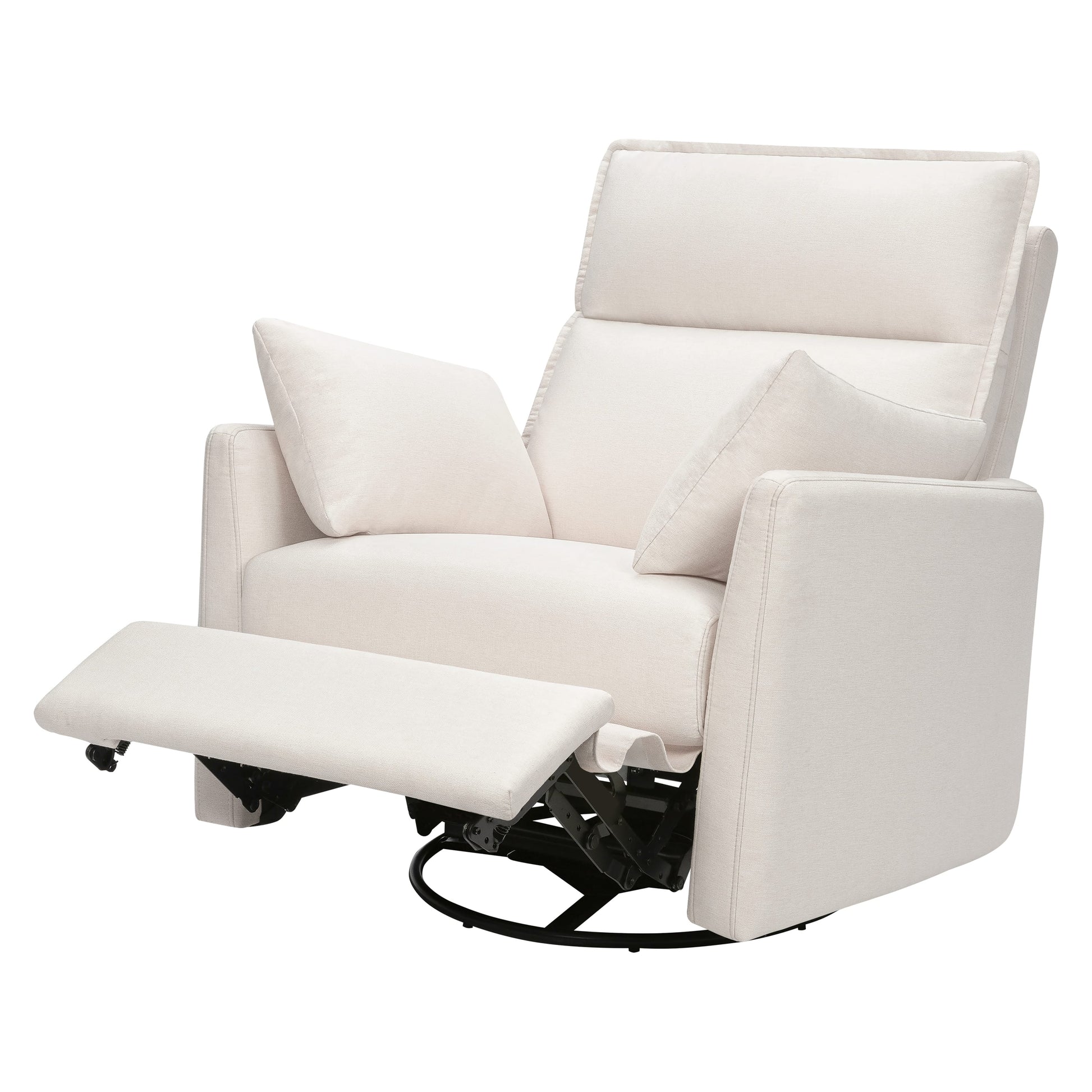 Babyletto Nori Extra Wide Electronic Recliner and Swivel Glider with USB port - Performance Cream Eco-Weave