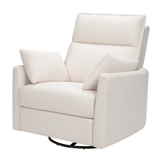 Babyletto Nori Extra Wide Electronic Recliner and Swivel Glider with USB port - Performance Cream Eco-Weave
