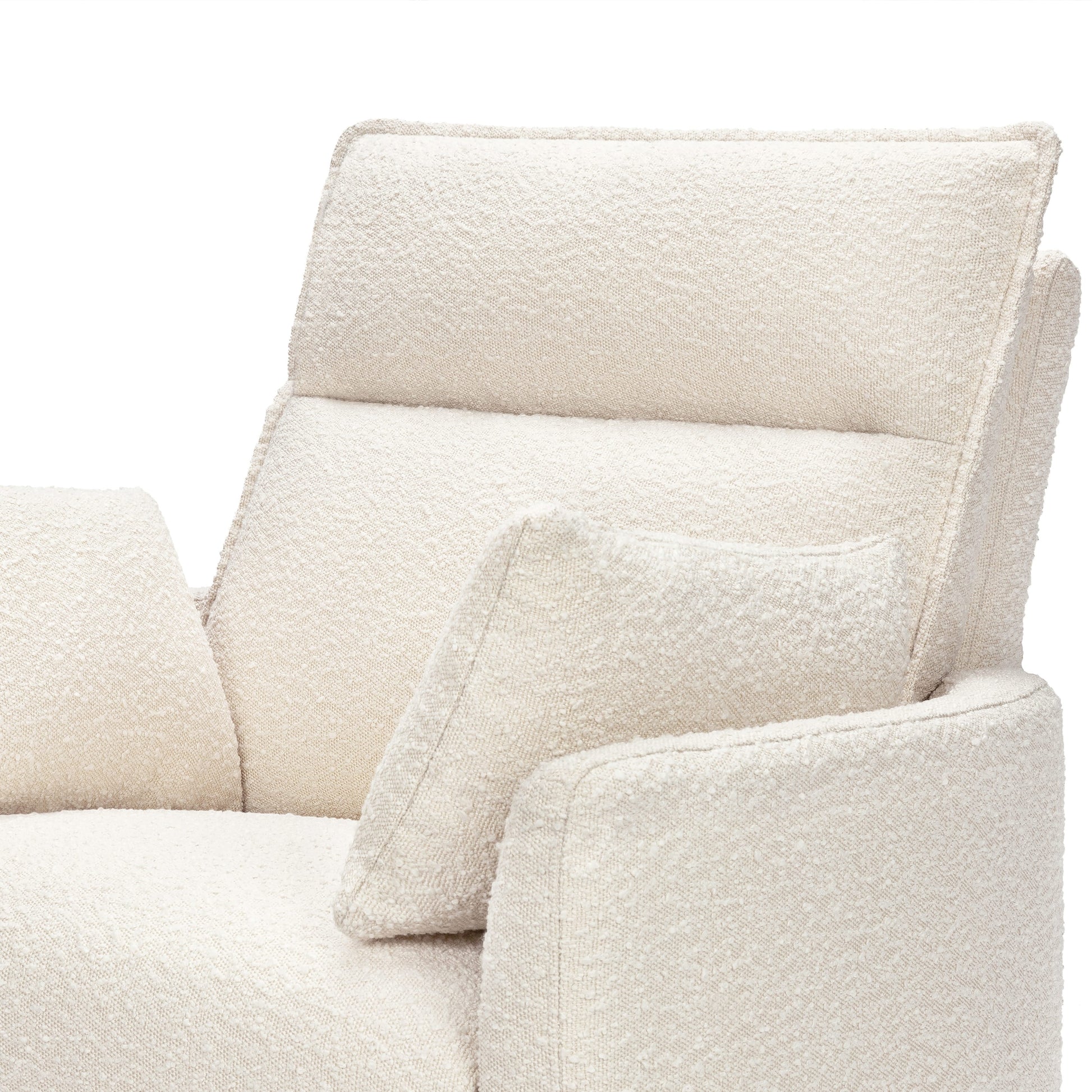 Babyletto Nori Extra Wide Electronic Recliner and Swivel Glider with USB port - Performance Ivory Boucle