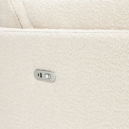 Babyletto Nori Extra Wide Electronic Recliner and Swivel Glider with USB port - Performance Ivory Boucle