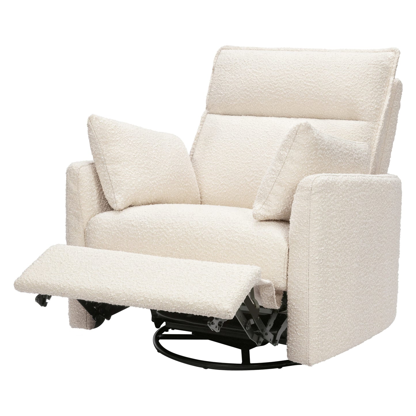Babyletto Nori Extra Wide Electronic Recliner and Swivel Glider with USB port - Performance Ivory Boucle