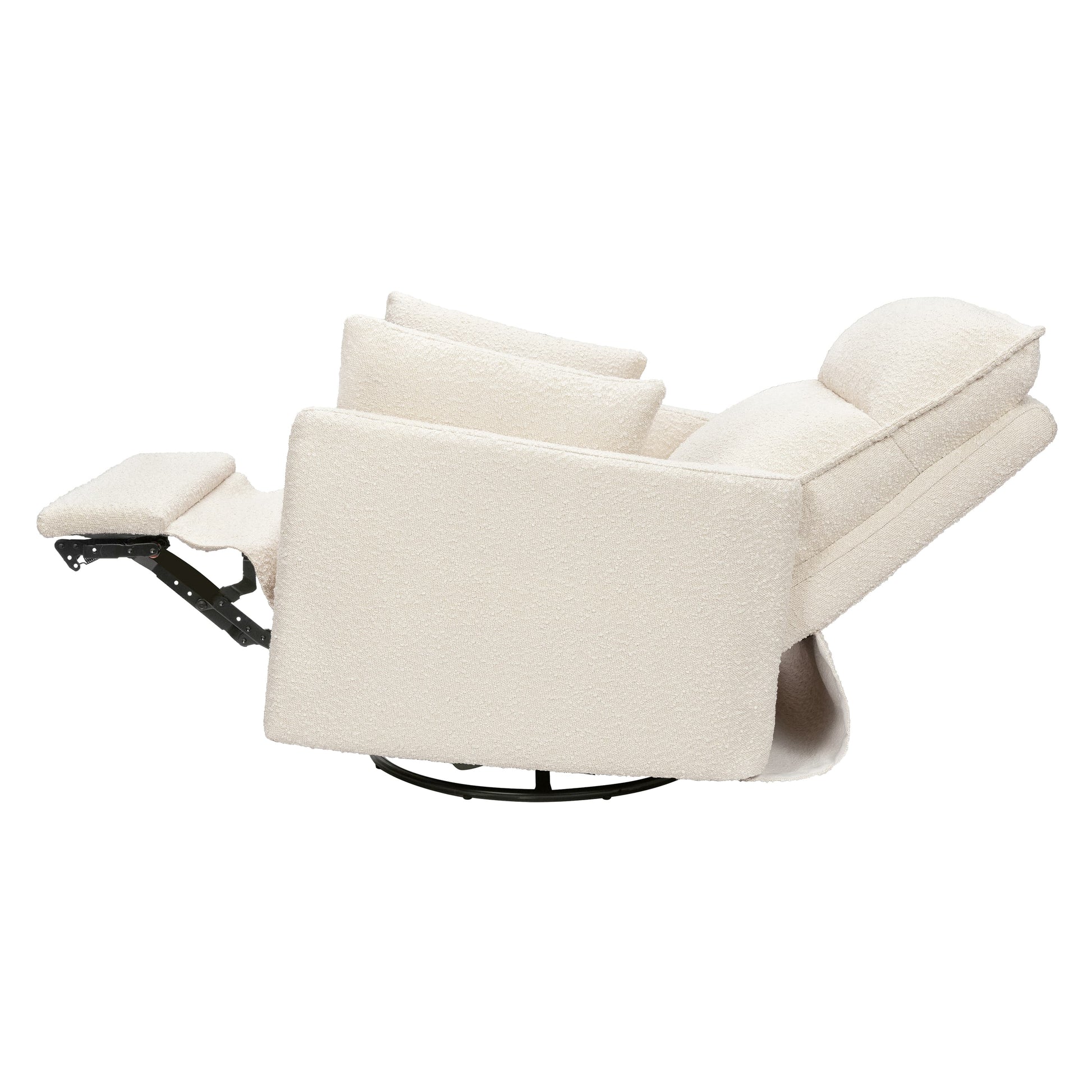 Babyletto Nori Extra Wide Electronic Recliner and Swivel Glider with USB port - Performance Ivory Boucle