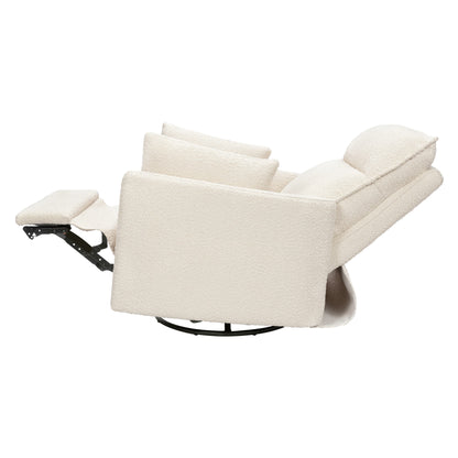 Babyletto Nori Extra Wide Electronic Recliner and Swivel Glider with USB port - Performance Ivory Boucle
