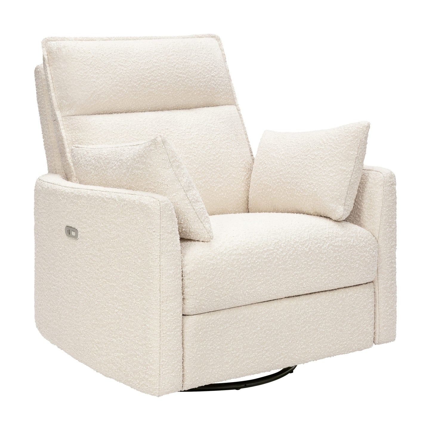Babyletto Nori Extra Wide Electronic Recliner and Swivel Glider with USB port - Performance Ivory Boucle