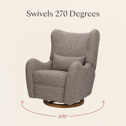 Babyletto swivel glider chair with 270 degree rotation graphic