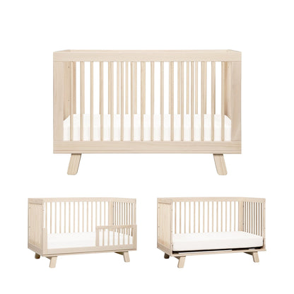 Babyletto Hudson 3-in-1 Convertible Crib with Toddler Bed Conversion Kit - Washed Natural - M4201NX