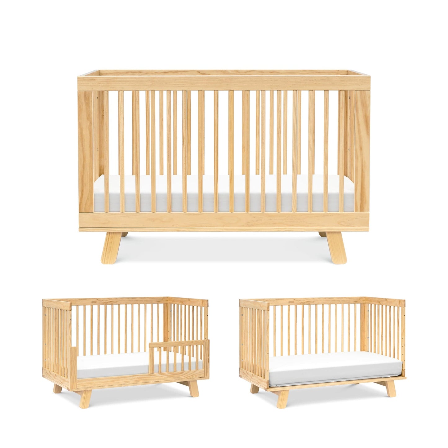 Babyletto Hudson 3-in-1 Convertible Crib with Toddler Bed Conversion Kit - Natural - M4201N