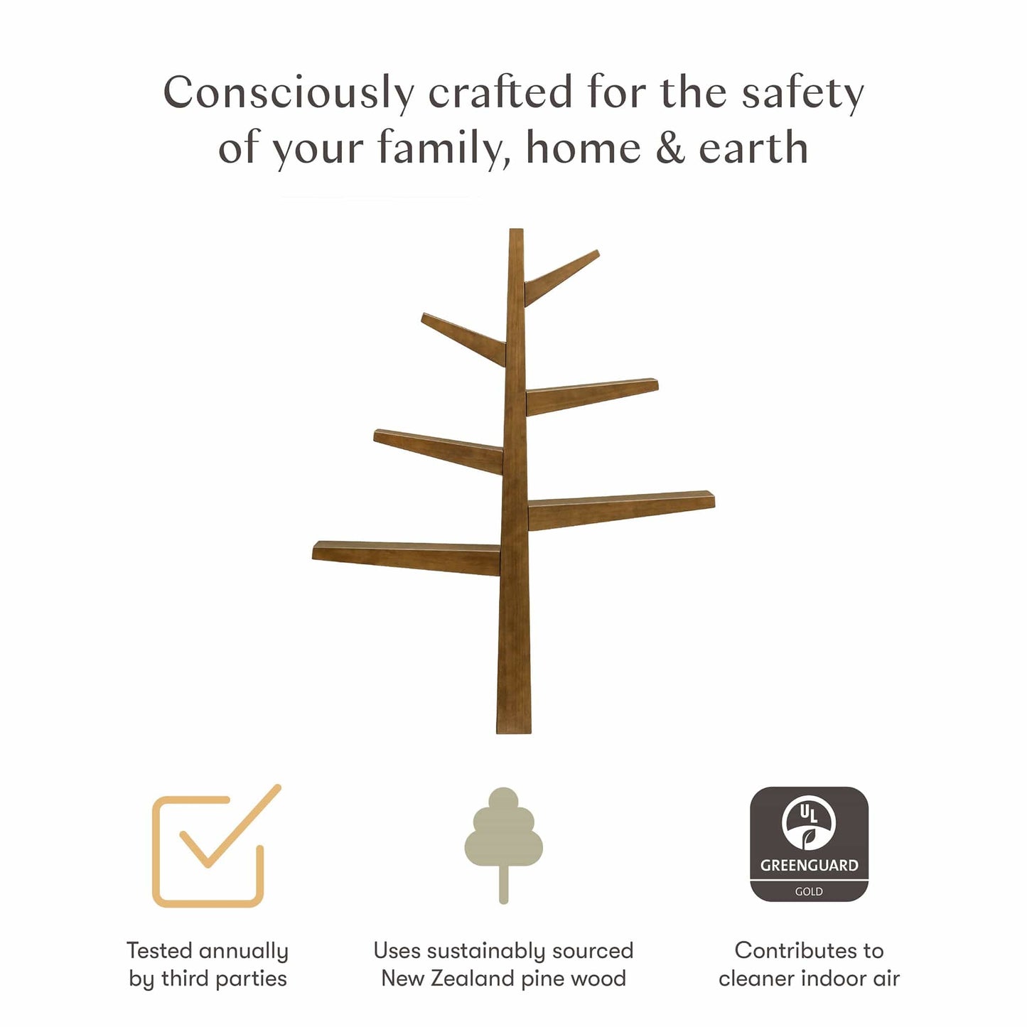 Babyletto Spruce Tree Bookcase - Natural Walnut - M4626NL